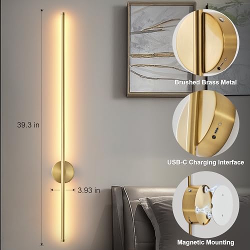 Battery Operated Modern Wall Sconce Set of Two