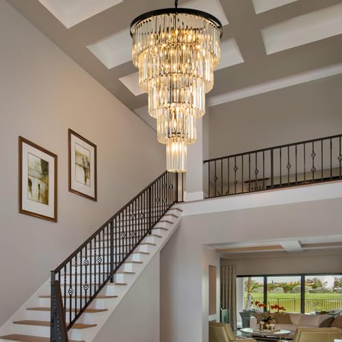 High Ceiling Chandelier Crystal Modern