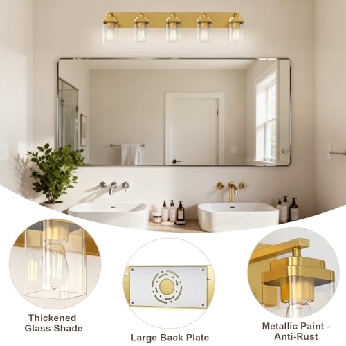 Brushed Gold Bathroom Light Fixtures