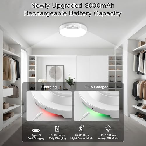 3 Color Temperature Rechargeable Motion Sensor Ceiling Light