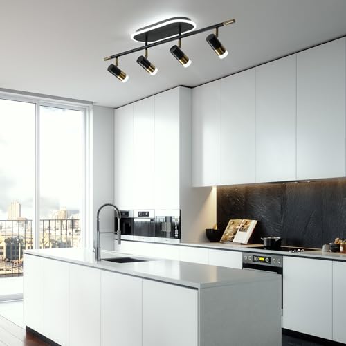 4 Light LED Track Lighting Fixture with Remote Control