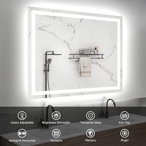 48"X40" LED Bathroom Mirror with Lights