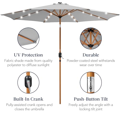10ft Solar Market Patio Umbrella w