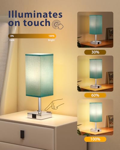 Turquoise Touch Table Lamp for Bedroom