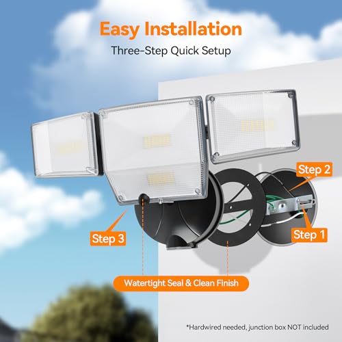 85W 10000LM Dusk to Dawn Outdoor Lighting (Black)