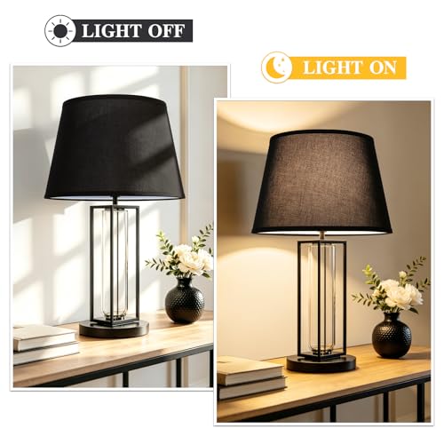 Black Drum Lamp Shades Set of 2