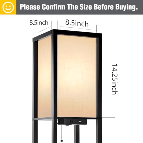 White Linen Texture Lamp Shade 14.25 x 8.5 x 8.5 inch for Shelf Floor Lamp