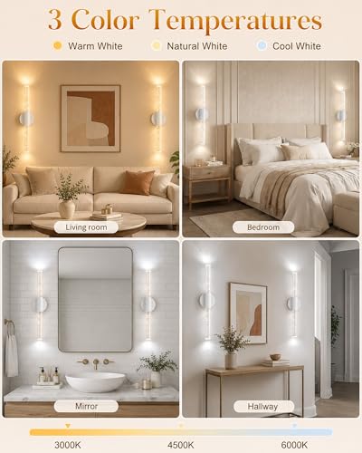 White Rechargeable Wall Sconces Set of 2 (2 Count)