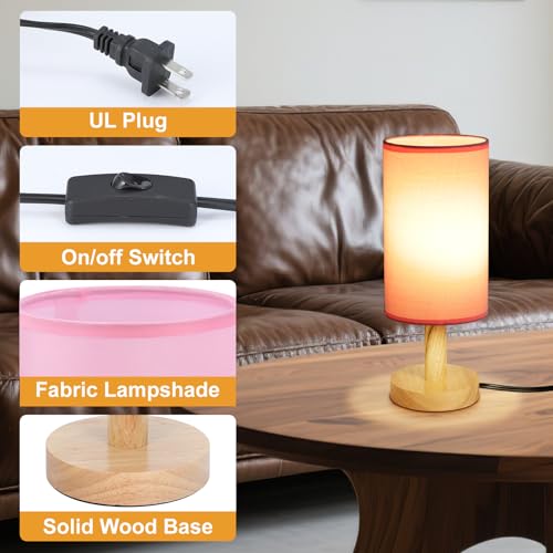 Pink Small Bedside Table Lamp for Bedroom