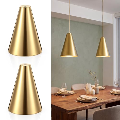 2 Pack Gold Cone Replacement Lamp Shades (2 Count)