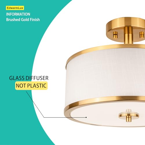 3 Light Semi Flush Mount Ceiling Light Fixture