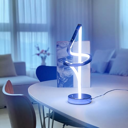 RGB Modern Small Table Lamp with LED Spiral Design