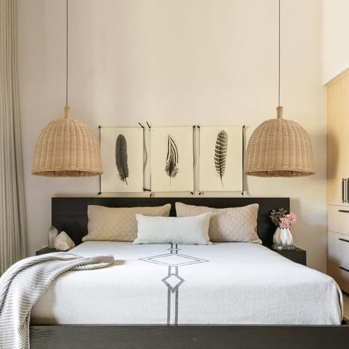 13.8" Rattan Pendant Light