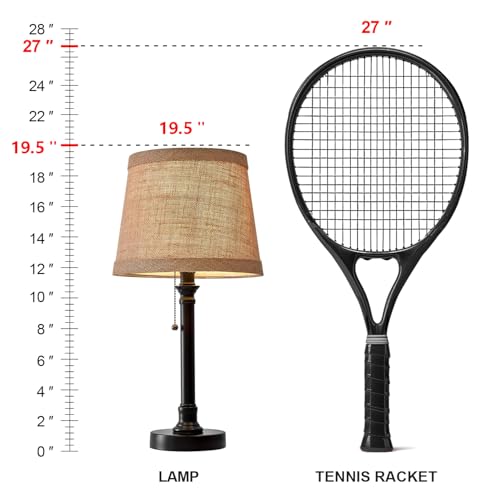 19.5" Small Table Lamps Set of 2 for Living Room Bedroom (2 Count)
