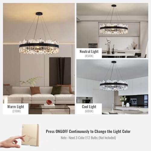 Modern Black Crystal Chandelier