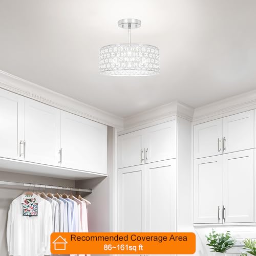 Chrome Crystal Ceiling Light Fixture