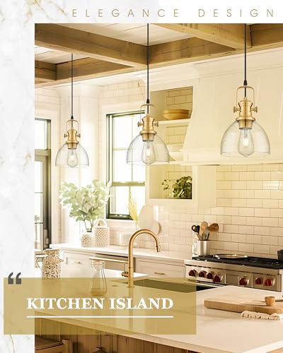 7.5" Brushed Gold Pendant Lights Kitchen Island