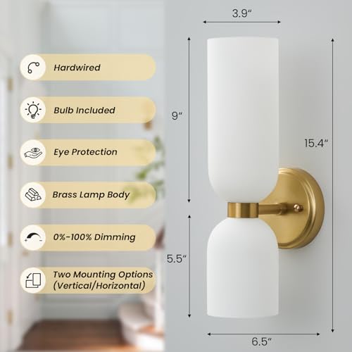 Mid Century Bathroom Wall Sconce (2 Count)