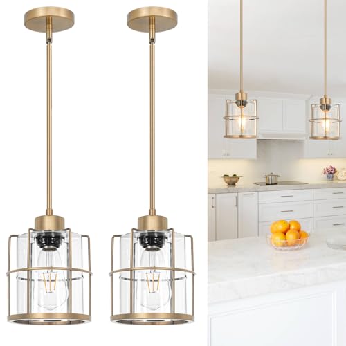 Modern Brass Pendant Light Kitchen Island Set of 2 (2 Count)