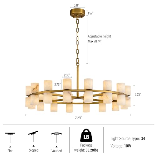 Alabaster Round Chandelier