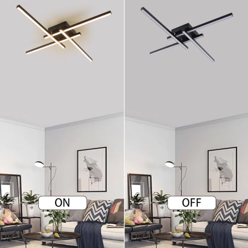 24 Inch Semi Flush Mount Modern Light Fixture