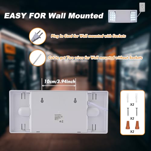 Plug Emergency Lights for Business Home Power Failure Outage 4Hours 300lm LED Exit Lighting Fixtures with Battery Backup AC85