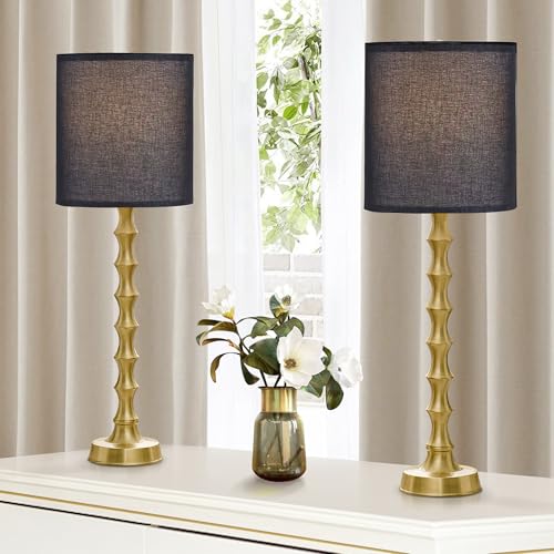 30.5" Modern Black Gold Buffet Lamps Set of 2 (2 Count)