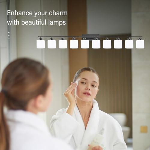 10 Light Black Vanity Lights for Giant Mirror