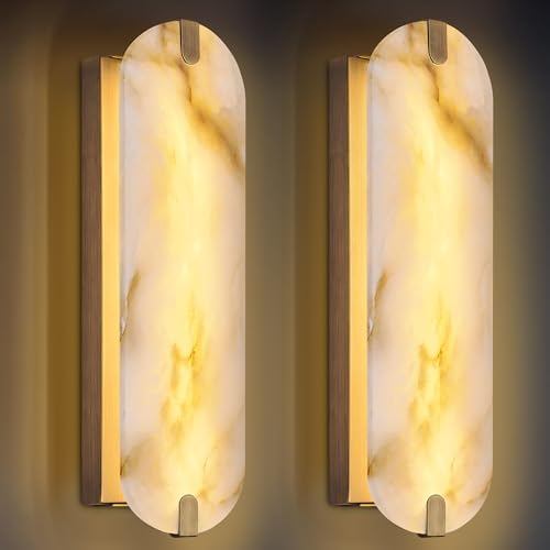 19in Alabaster Wall Sconces (2 Count)