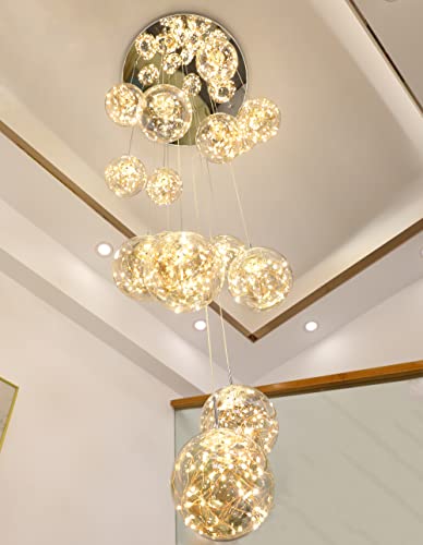 15 Light Foyer Chandeliers for High Ceilings LED Staircase Chandelier Large Chandeliers for High Ceilings (127 Count)
