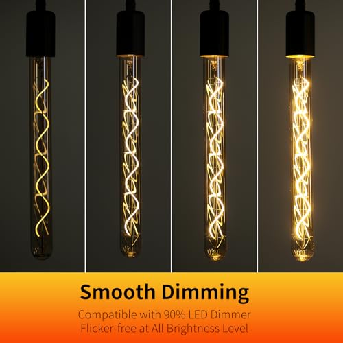 E26 T10 12 Inch Long Tubular LED Edison Bulbs (6 Count)