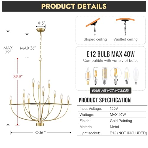 Large Gold Chandelier