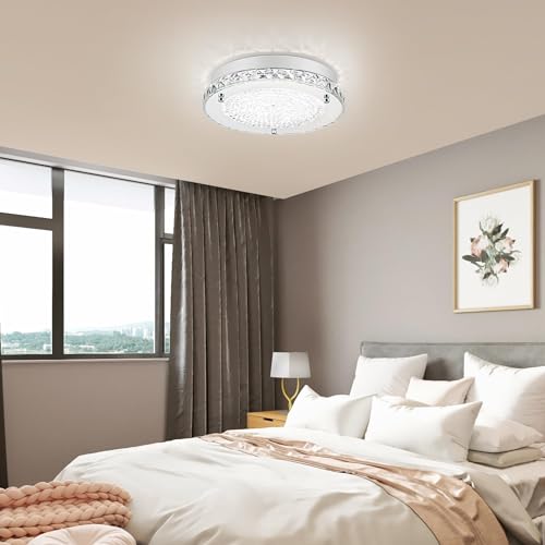 Modern Crystal Flush Mount Ceiling Light LED Kitchen Ceiling Lamp 18W