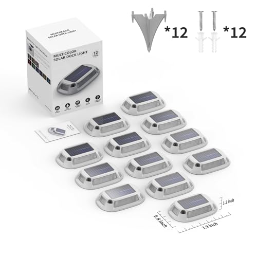 Aluminum Alloy Solar Dock Lights (12 Count)