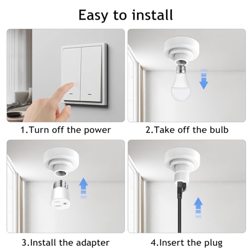 10 Pack Light Socket Outlet Adapter (10 Count)