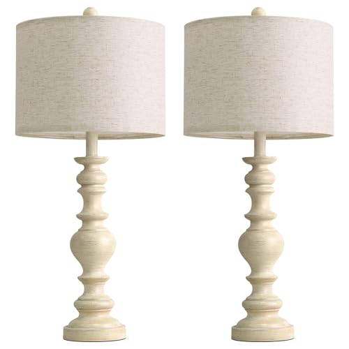 27" Antique White Table Lamps Set of 2 (2 Count)