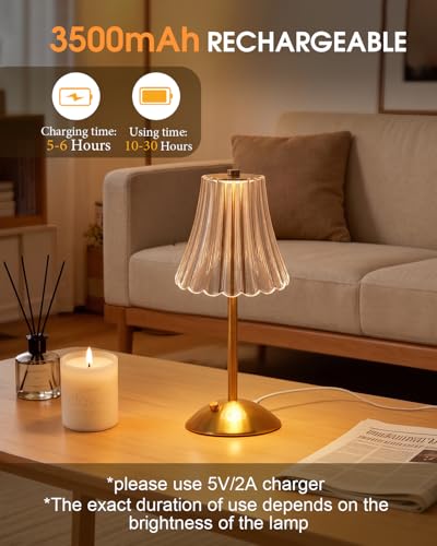 2 Pack Rechargeable Cordless Table Lamp (2 Count)