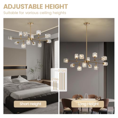 Sputnik Crystal Chandelier with 12