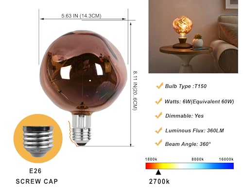 Oversized Giant LED Light Bulb with 3.9ft Pendant Light Kit