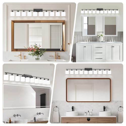 10 Light Black Vanity Lights for Giant Mirror
