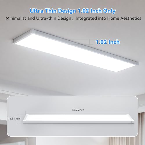 1Pack 1x4 LED Flat Panel Light Surface Mount with Wireless Switch