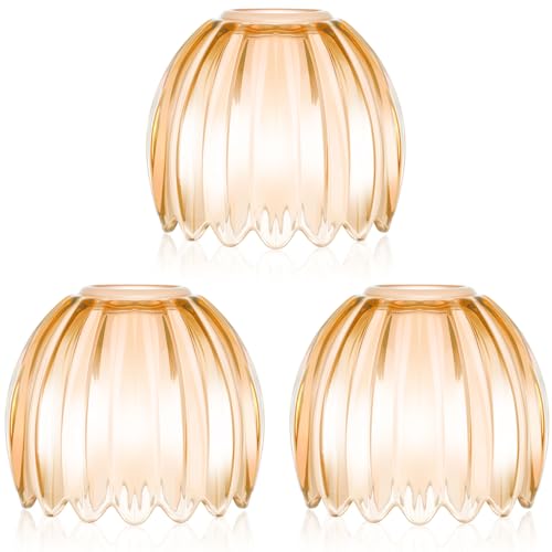 3 Pcs Glass Tulip Lamp Shade (3 Count)