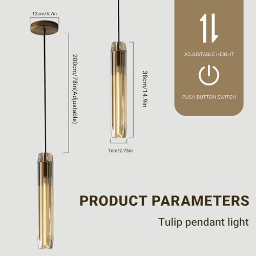 Pendant Lights Kitchen Island Pendant Lights Pendant Light fixtures Kitchen Pendant Light pendent Light 15" Amber Crystal lampshade Island Pendant Lights for Kitchen