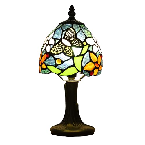 Tiffany Lamp Butterfly Stained Glass Bedside Nightstand Table Lamp