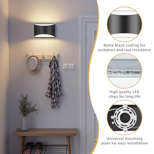 Black Modern LED Wall Sconces (4 Count)