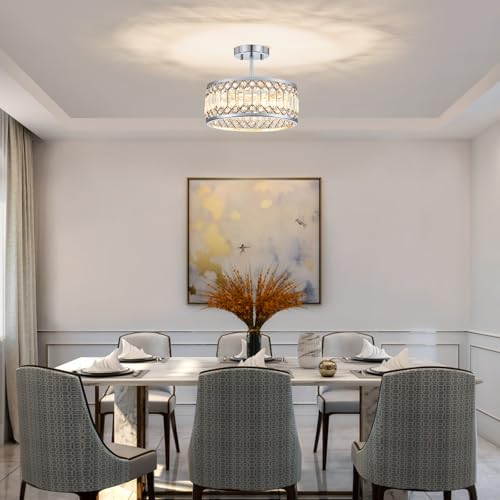 Crystal Chrome Ceiling Light