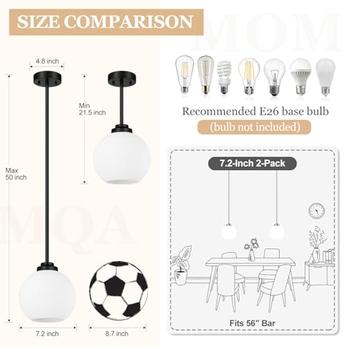2 Pack Globe Pendant Lights (2 Count)