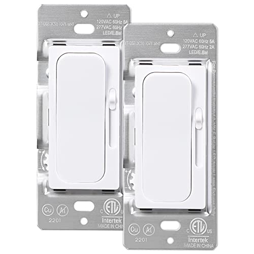 2-Pack 0-10V LED Dimmer Switch, Single-Pole or 3-Way Light Switch (2 Count)