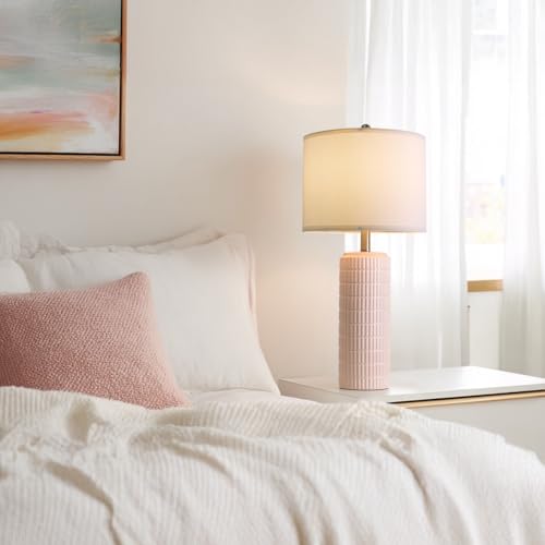 27.5" Pink Ceramic Table Lamps for Girls Room Set of 2 (2 Count)