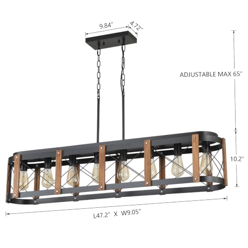 Rustic Farmhouse Wood Kitchen Island Lighting